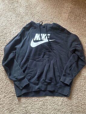 Nike Black Hoodie with White Swoosh Tag
